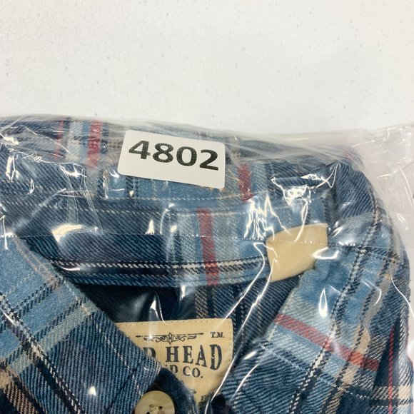 RedHead Flannel Shirt Mens Medium Blue Red Plaid Outdoor Hike Camp Fish Hunt - Picture 12 of 12